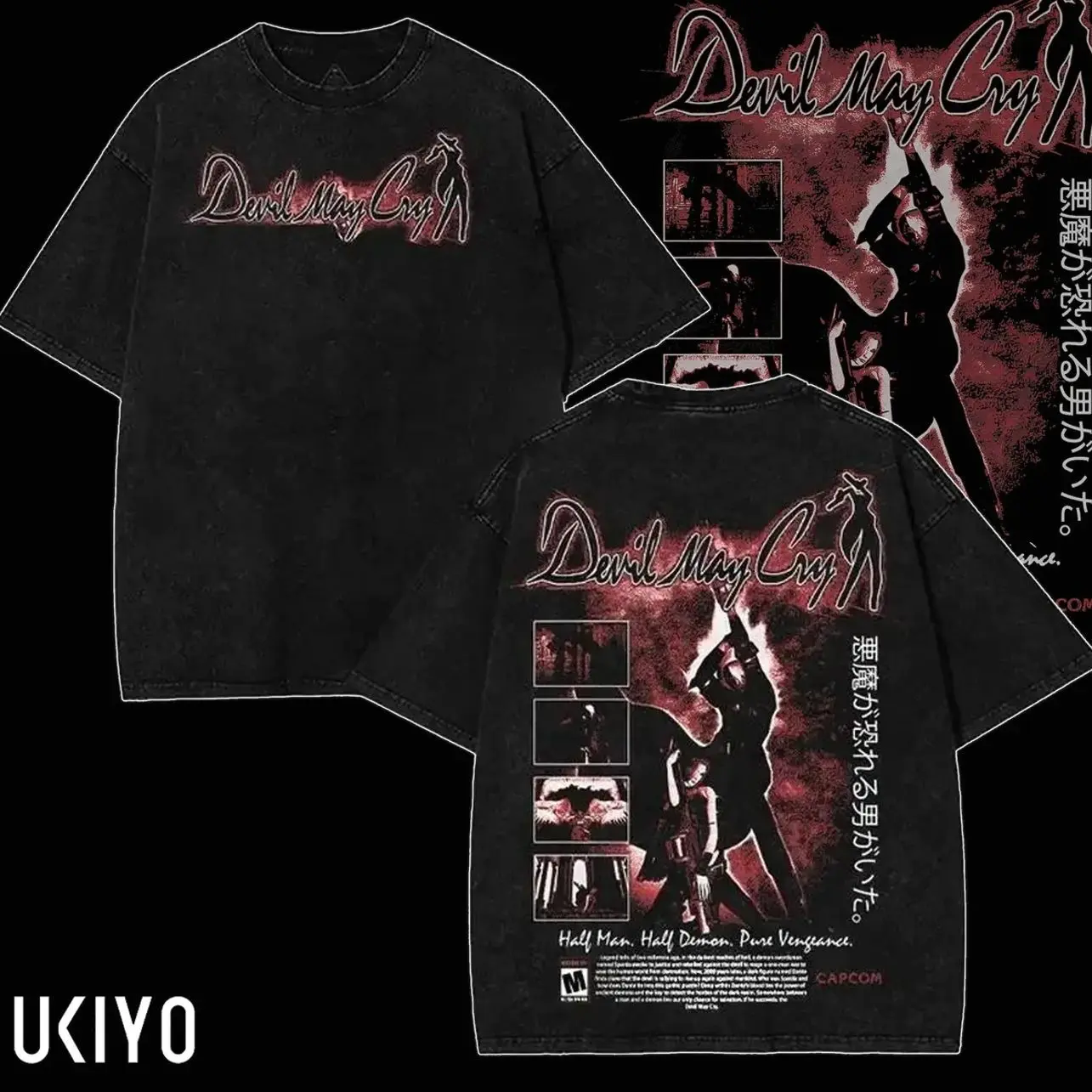 Devil May Cry Dante T-Shirt Tank Top Vintage Washed Heavyweight Fleece Graphic Sweatshirt Anime Game Printed Oversized Pullover Gamer Apparel Gift BKN