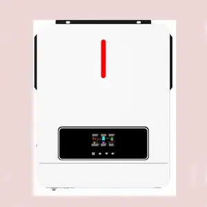 3600W DC 24V to AC 110V Solar Inverter Charger Hybrid Voltage Converter with 120A MPPT Charge Controller, Pure Sine Wave Power for Battery-Less or AGM Lithium Battery Home Energy System