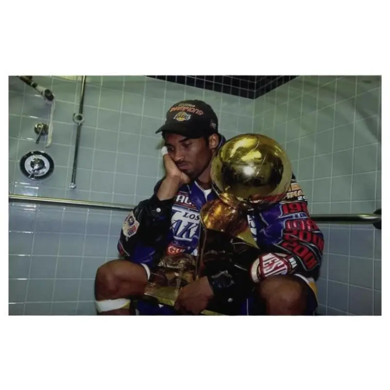Banger - Kobe Championship Trophy Iconic Basketball Motivational Inspirational Office Gym College Dorm Room Decor Design on a Flag for Easy Wall Hanging. Authentic BANGER FLAG Decoration Items Tapestry