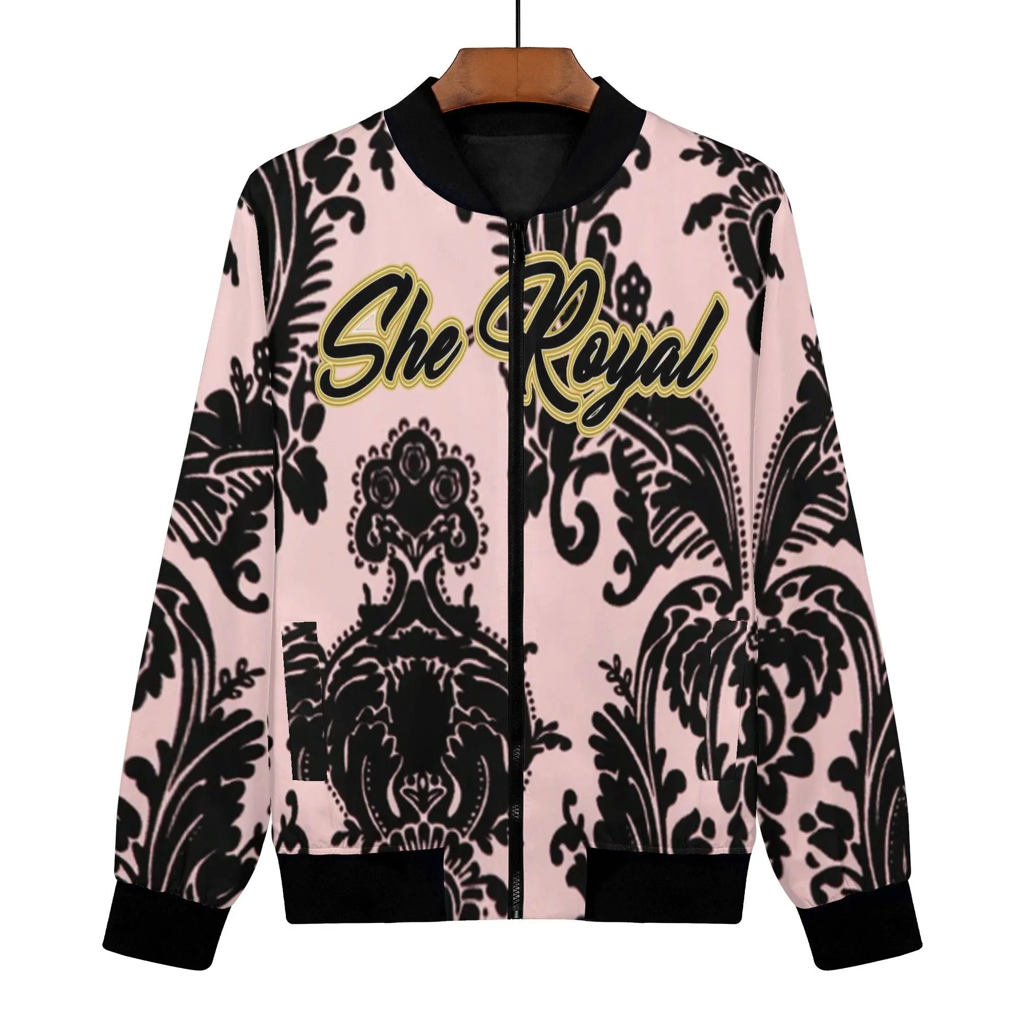 She Royal Pink Edition Women's Zip Up Bomber Jacket