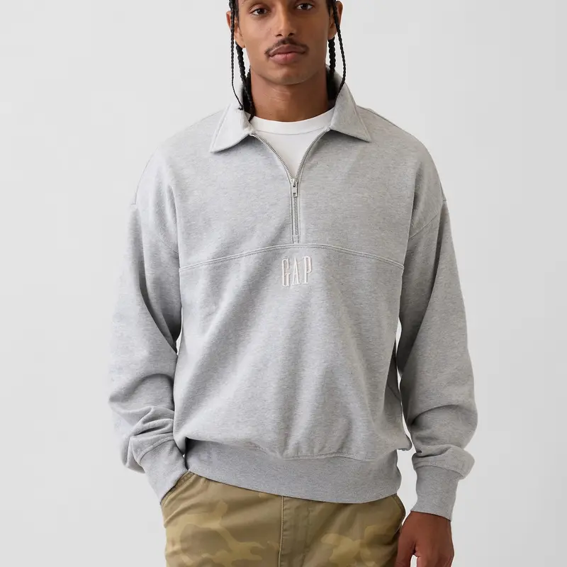 Gap Men's Heavyweight Oversized Logo Half-Zip Pullover