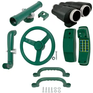 Swing Set Stuff Inc. Deluxe Accessories Kit with Periscope Telescope Telephone Binoculars Handles and Steering Wheel in Green