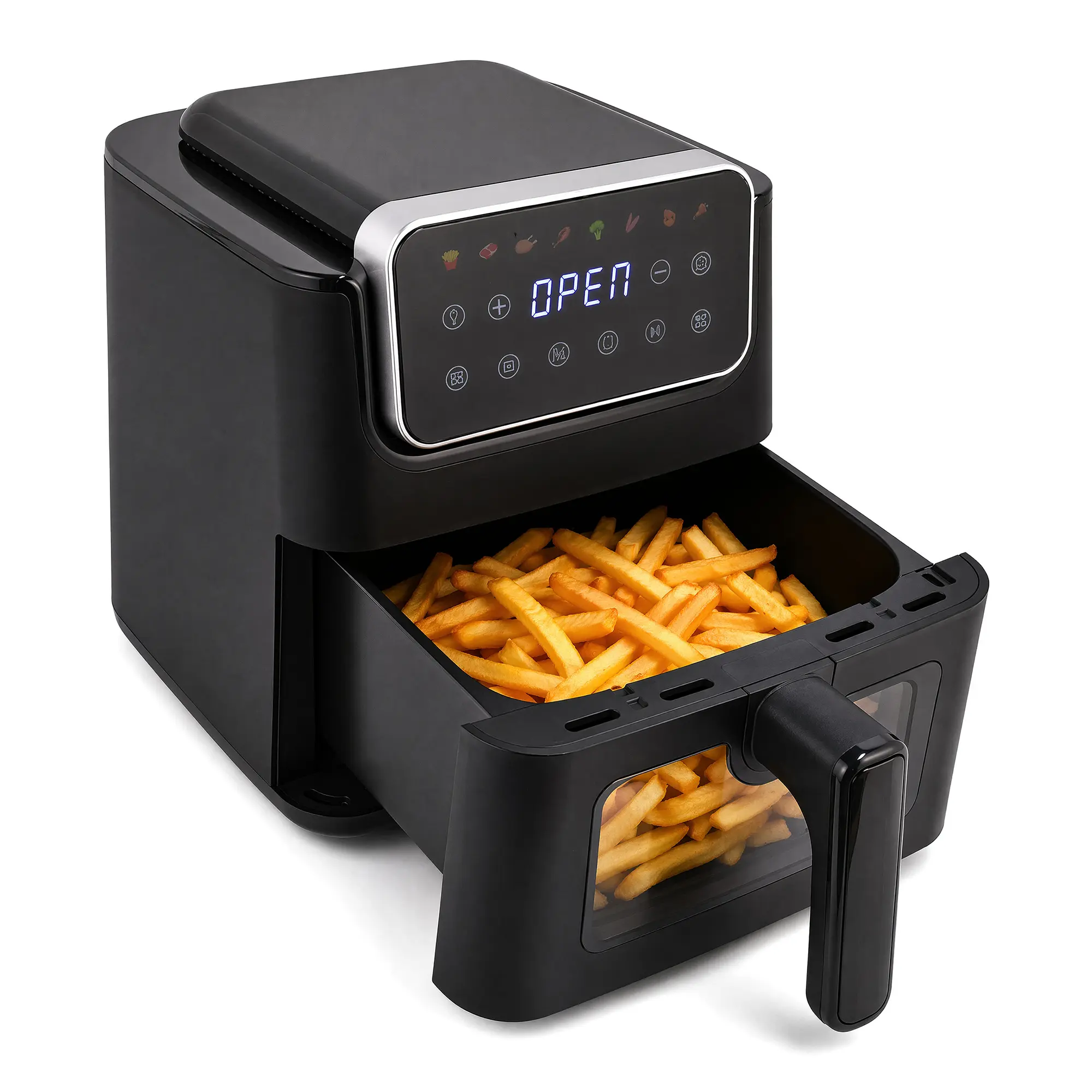 SUSTEAS Air Fryer with Viewing Window, 1300W Digital Touchscreen, 8 Presets, 360 Degree Hot Air Circulation, Nonstick Dishwasher Safe Basket