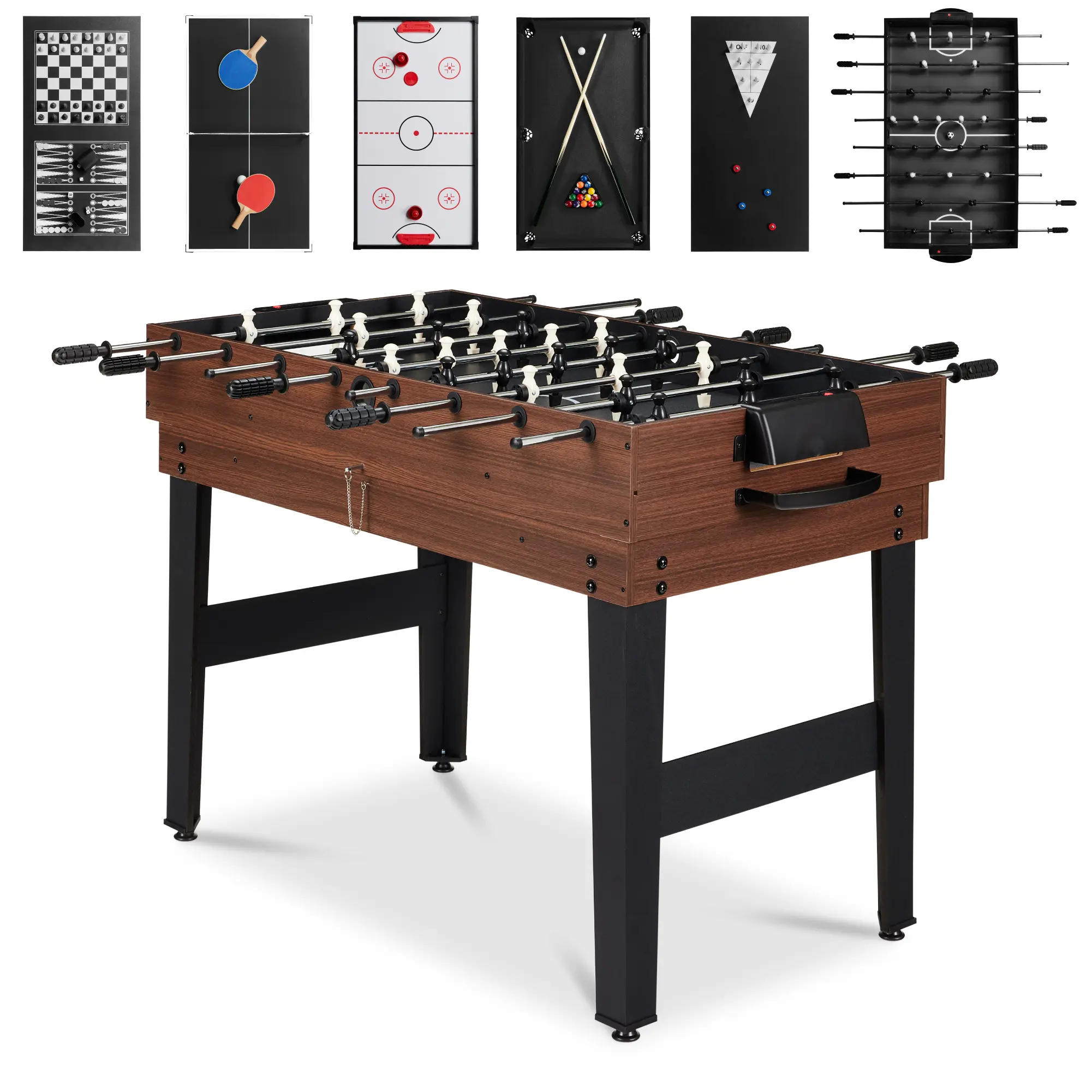Best Choice Products 2x4ft 10-in-1 Combo Game Table Set w/ Hockey, Foosball, Pool, Shuffleboard, Ping Pong