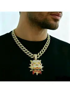 Euro American New Hot Sale Hip Hop Bulldog Pendant Necklace Trendy Streetwear Edgy Animal Design Branded Fashion Chain Versatile Daily Party Club Urban Hip Hop Accessory Unisex