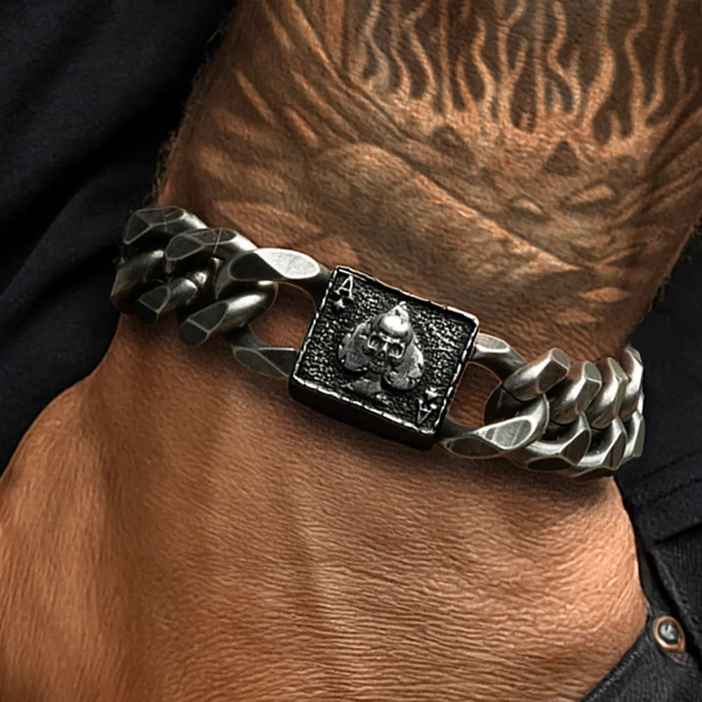 Revenant’s Wrath Ace of Spades Cuban Link Bracelet TT: Helps Pair Veterans With A Service Dog or Shelter Dog