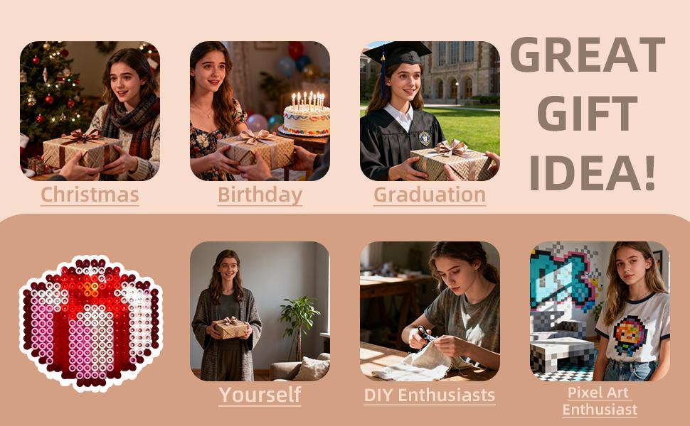 Psykade Fuse Beads Kit-Easy DIY-96 Colors 53000 2.6mm, 200+ Patterns, Built-in Iron |   DIY Crafts Supplies for Women, Art Decorations for Room, Ideal Gift,Pixel Art,All-in-One