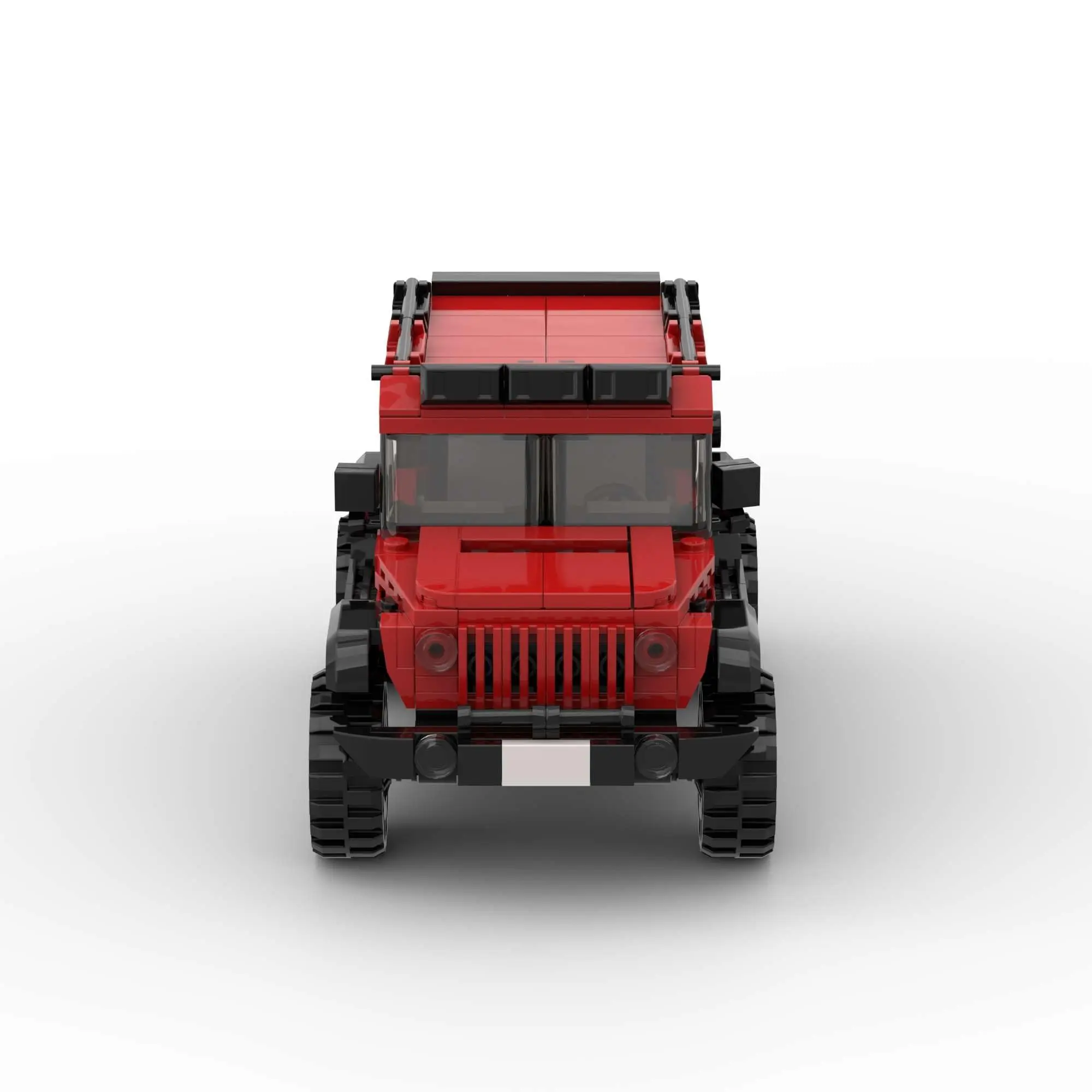 Red Off-Road SUV Building Blocks Set, MOC Sports Car Model Bricks Kit for Kids Adults, Collectible Display