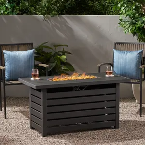 YYDS Rectangular Iron Fire Pit - 30,000BTU - Tank Cover Inside