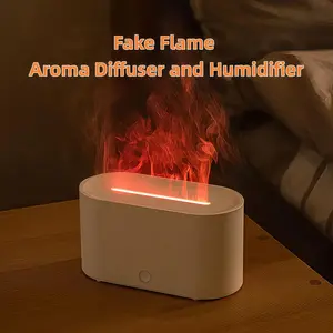 【Holiday Gifts】Colorful Flame Ultrasonic Silent Humidifier - Automatic Color-Changing Lighted Aromatherapy Diffuser, Portable USB-Powered Desktop Device for Home, Office, Automatic Color-Changing Humidifier summerwins