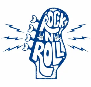 Guitar Head Stock Rock N Roll Fender Gibson Metal Hand Horns Vinyl Decal Sticker