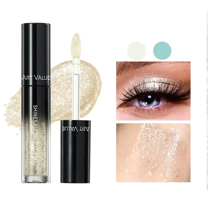 Liquid Glitter Cosmetic Eyeshadow - Smooth Silky Texture, Long-Lasting High-Pigment Shimmer Eyeshadow for Radiant Eye Looks