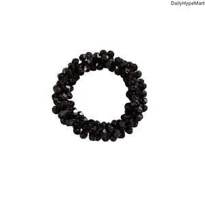 Crystal & Pearl High-Elastic Scrunchie Hair Tie with Bracelet Function