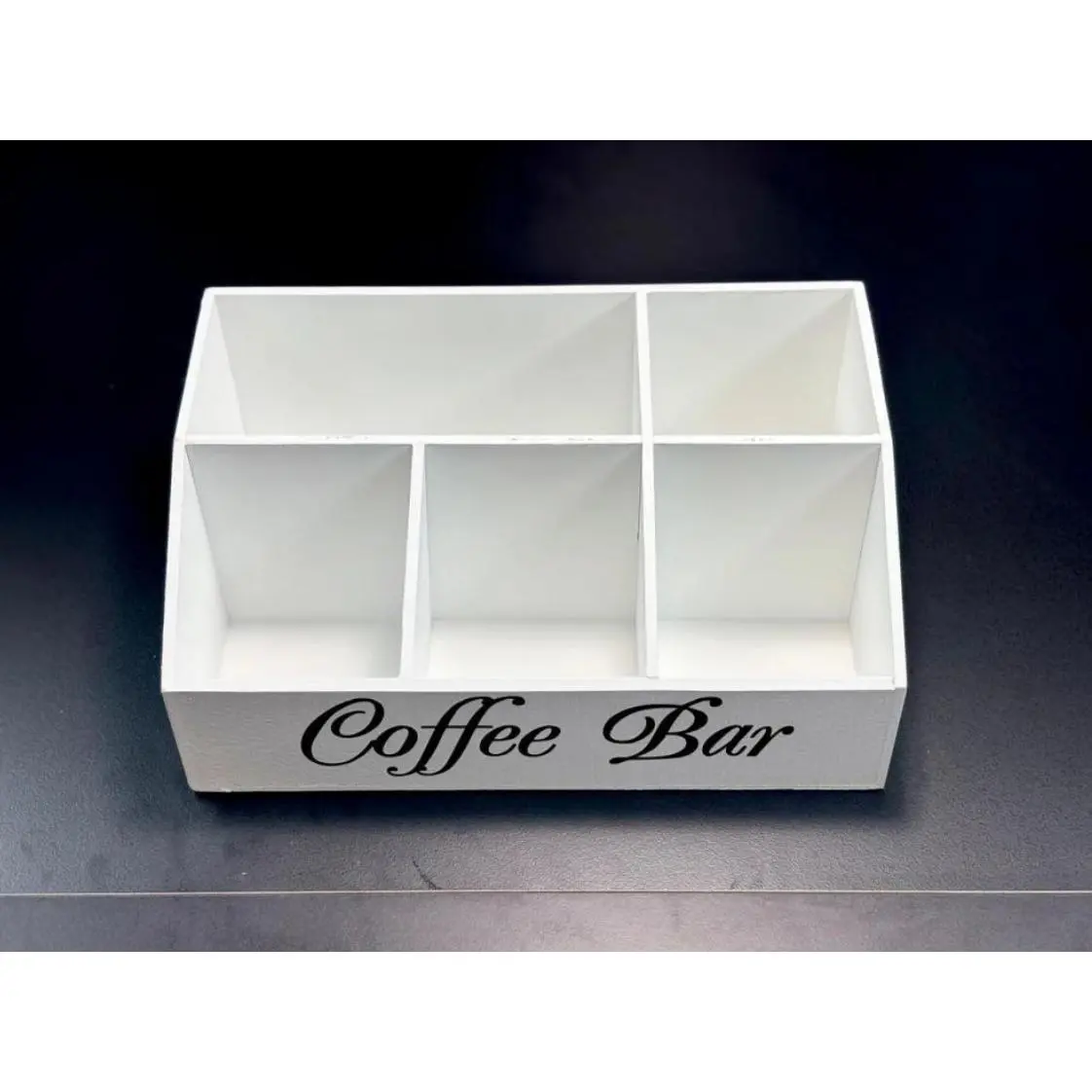 Tea Bag Organizer, Wooden Tea Bag Holder with Dividers,Wood Tea Bag Drawer Storage Organizer, Large Capacity Tea Holder for Coffee Station, Sugar Packet (White)