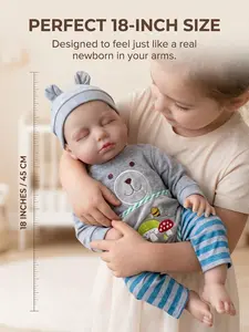 18 inch Realistic Reborn Female Baby Doll, Handmade Princess Soft Doll, Fully Ethylene Washable, CPC Certified Child Safety Toy for Ages 3+