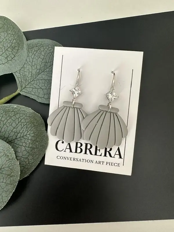 Peral Cove Handmade Polymer Clay Dangle Earrings, Lightweight Statement Earrings for Women