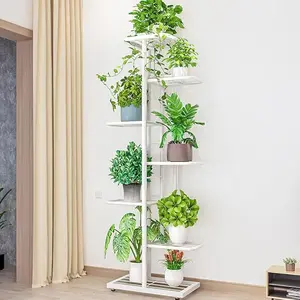 7 Tier 8 Potted Plant Stand, Corner Tiered Flower Plants Shelf Stand, Tall Plant Stand Indoor,Planter Shelf Display Rack Storage Organizer for Living Room Balcony Garden