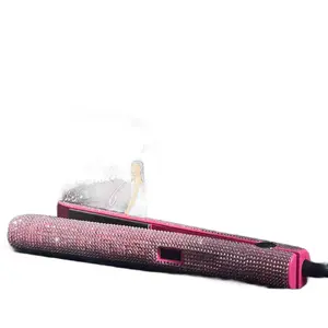 C’Million Gem Extensions Pink Diamond Style Flat Iron - Comfortable Styling Tool with Diamond Texture