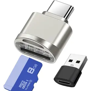 SD Card Reader, USB C to SD Card Reader, Type C TF Memory Card Reader with USB C to USB Adapter,  USB OTG Card Reader Compatible with  17/16/15, Galaxy Phones, iPad, MacBook, Laptop