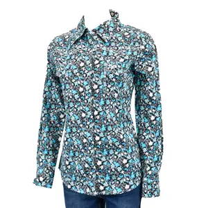 Women's CH "Floral Country" Turquoise Long Sleeve Western Shirt
