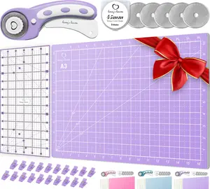 Unleash Your Creativity with this Lavender-Colored Rotary Cutter Set for Quilting, Needlework and DIY Projects