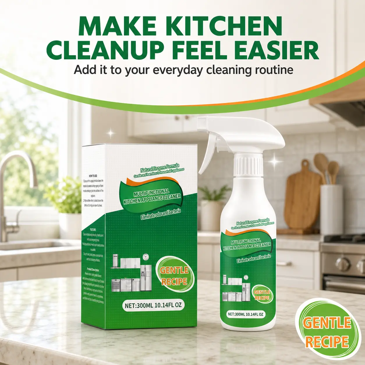 Kitchen Appliance Cleaner Foam Spray, 300mL Multi-Surface Kitchen Degreaser for Grease & Oil Stains, Stove, Oven, Range Hood, Cooktop & Appliance Exteriors
