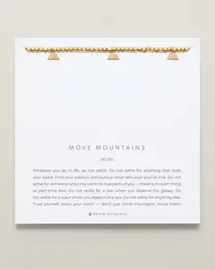 Move Mountains Beaded Icon Bracelet by Bryan Anthonys - Brass Bracelet with 6.2 x 6mm Pendant and 3mm Beads