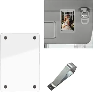 Sun Visor Photo Holder,   Visor Decoration Picture Frame, Universal  Personalized Photo Clip,  Accessories Present for Display Your Photographs (Clear)