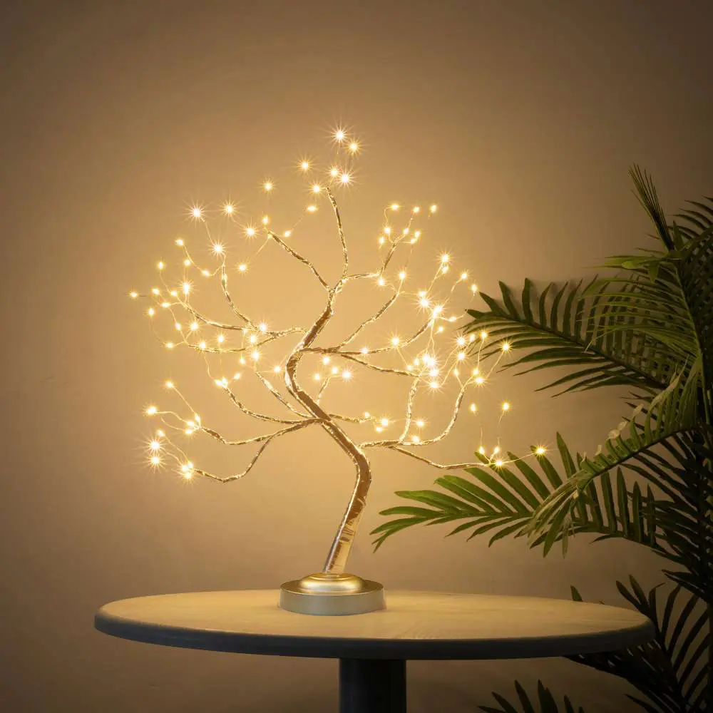 Little Tree Light  Led Twinkle Fairy Tree Lamp 6h Timer 8 Lighting Modes Golden Matte Adjustable Branches Romantic Gifts Home Decor Tree Light indoor