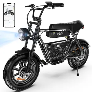 【Dealsforyou】B6mini/B6Pro Electric Bike Peak 1000W/1500W Motor Fat Tire Ebike,48V 13Ah/48V 18Ah Battery Range 30/50+Miles Top 20+ mph With Frontlight Bluetooth Speaker And Bottom-Mounted Basket For Commute,Camping，Max load 150kg