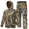 [Great Value Offer] TideWe Men's Camouflage Hunting Suit, Quiet Fabric, Waterproof and Moisture-proof, Comfortable to Wear, Nine-Pocket Design, Perfect for Outdoor Activities