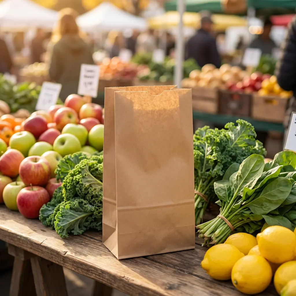 Demaya Compact Ecofriendly #1 Kraft Paper Bags - 1lb Capacity, 500 Count, Durable Packaging for Businesses, Restaurant Use + Free CASAE Car Fragrance