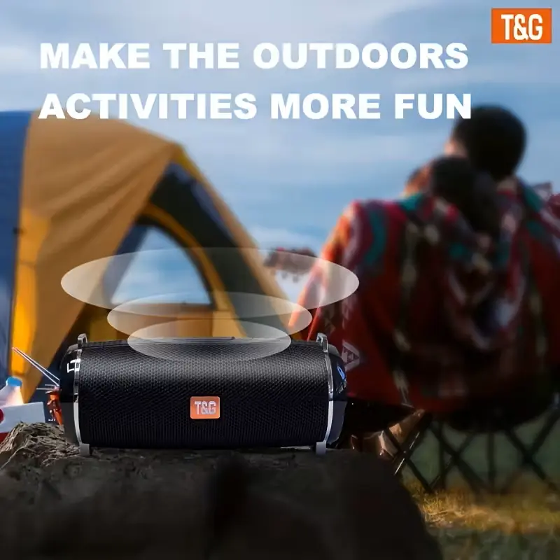 T&G TG192 Portable Outdoor Wireless Speaker - 2400mAh Large Capacity Battery, IPX4 Waterproof, High-Volume Sound, Color-Changing RGB Breathing Light, Ideal for School, Home, Parties, Dinners, Outdoor Picnics & Sports