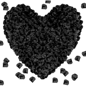 1000Pieces Rose Petals, Artificial Flower Petals Black Rose Petals for Romantic Night,Wedding,Proposal Anniversary Flower Decorations (Black)