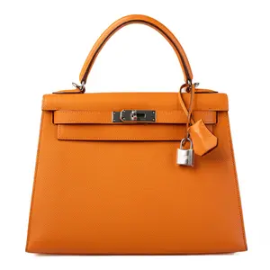 Pre-owned HERMÈS Leather Shoulder Bags Hermes Orange Epsom PHW Kelly 28 Sellier Shoulder Bag IB26020234