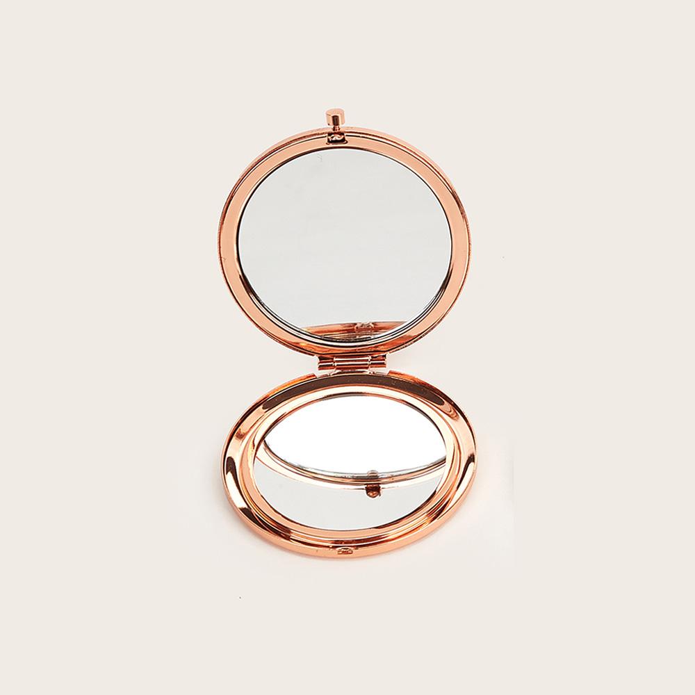 Round Double Side Metal Pocket Mirror Travel Friendly