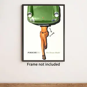 Porsche 911 Poster, Vintage Porsche, Retro, Model, color car Poster, classic car print, Porsche 911, car girl,car boy vintage cars poster no frame