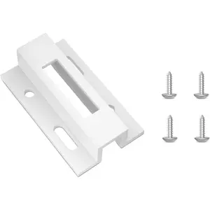 Patio Sliding Door Keeper Hook Style Latch E 2124 Latch Lock Replacement for Sliding Glass Doors Extruded Aluminum (White) 1 Pack