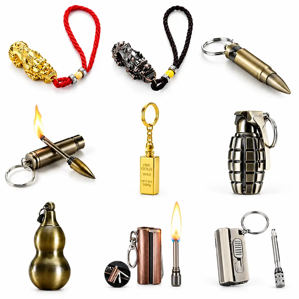 Permanent Match Lighter Keychain, Waterproof Reusable Match, Portable EDC Fire Starter for Camping Hiking