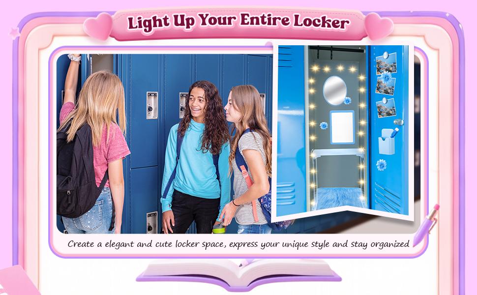 Locker Accessories Kit Included Locker Shelf Magnetic Mirror Pen Holder Whiteboard Marker Faux Fur Rug Light String and Magnet for Back to School Essentials Locker Accessories Kit Included Locker Shelf Magnetic Mirror Pen Holder Whiteboard Marker Faux Fur Rug Light String and Magnet for Back to School Essentials