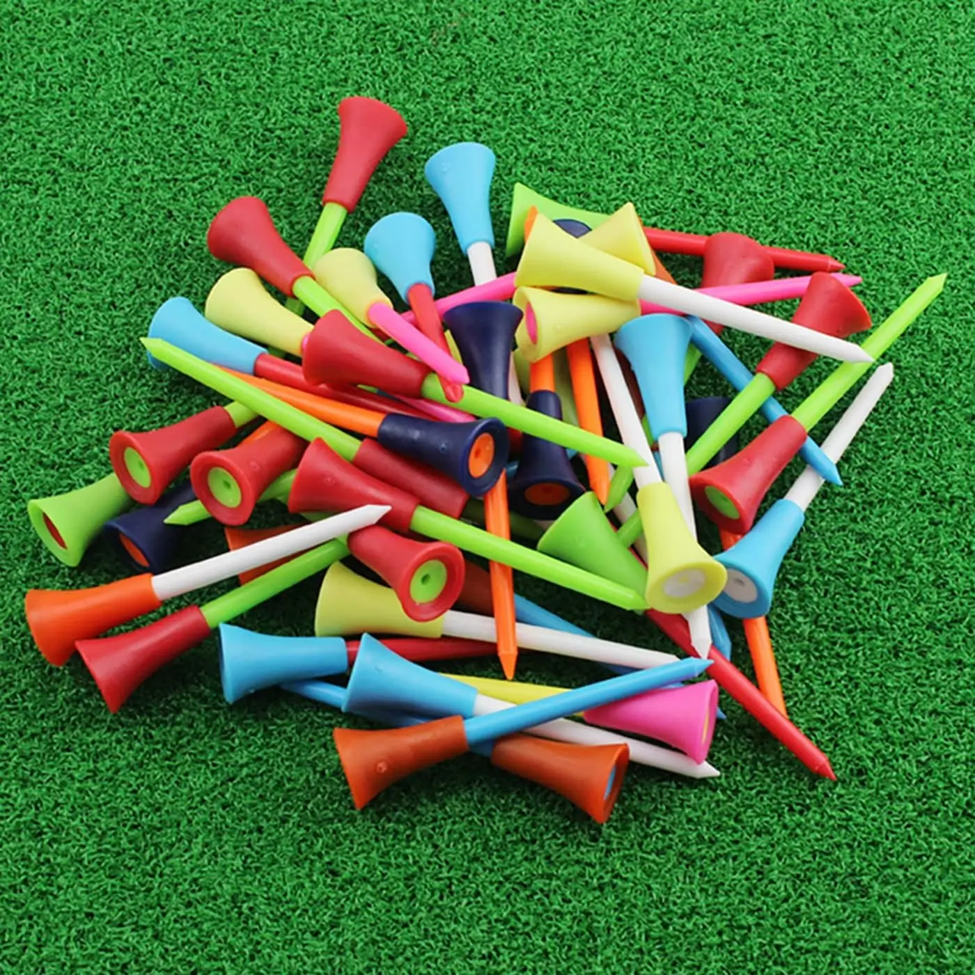 (Pack of 5) Anti Spin Colorful Golf Tees
