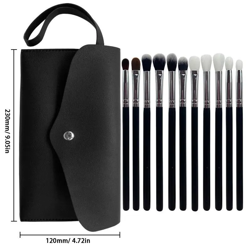 11-Piece Advanced Eyeshadow Brush Set with Travel Box - Flexible Fiber Bristles, Professional Makeup Brushes for Perfect Eye Makeup Results, Eyeshadow Brushes