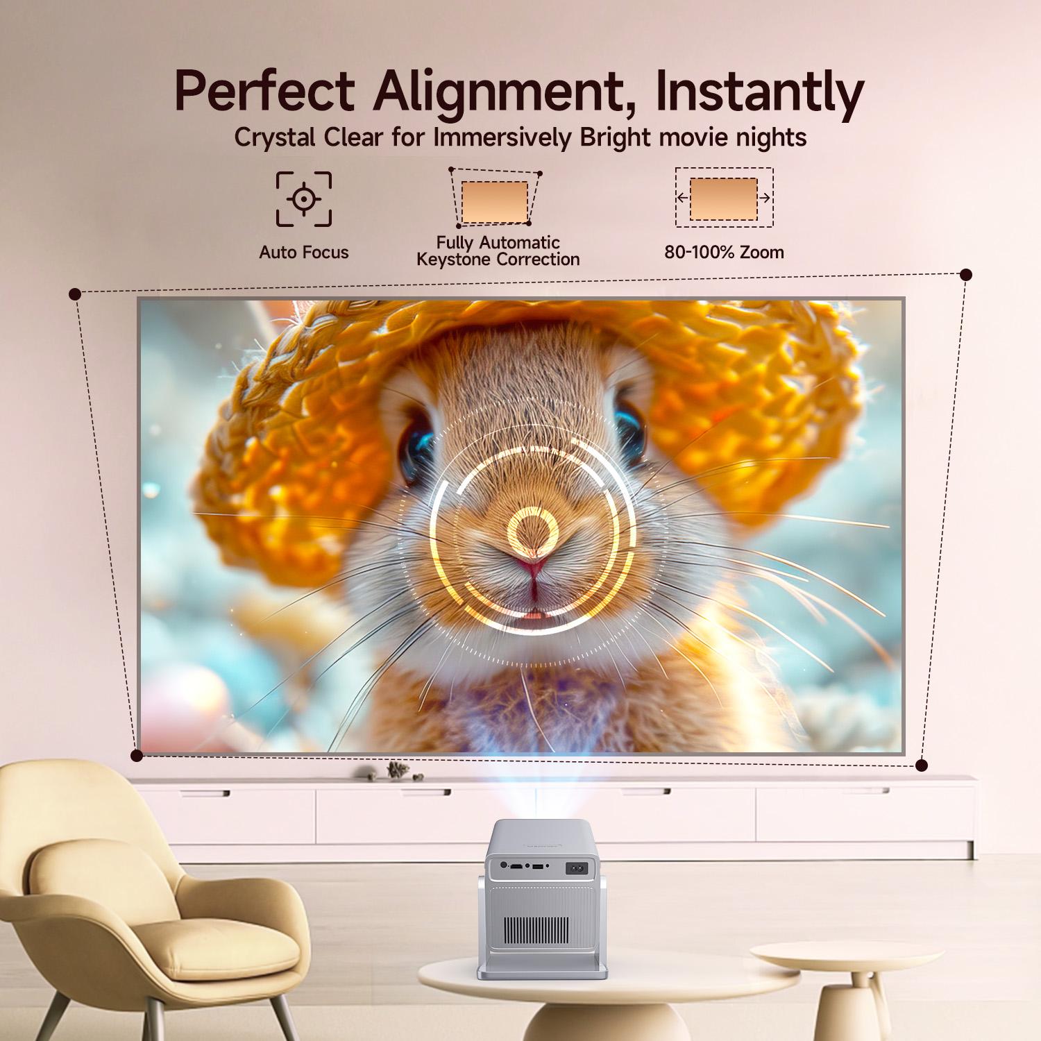 [US warehouse] Magcubic X7 Projector 1000ANSI Auto Focus 8K 4K Decode Android 14.0 Built-In HiFi Speaker Auto Obstacle Avoidance & Fully Keystone Correction Dual WiFi6 BT5.4 Native 1080P 180° Rotatable Allwinner H726 High-End Home Cinema Audio Movie Night