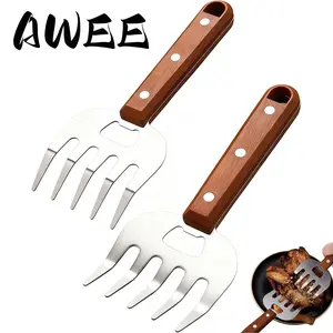 2Pcs Stainless Steel Meat Shredder Claws Multifunctional BBQ Pulled Pork Shredding Claw Chicken Meat Separator Barbecue Cooking Tools