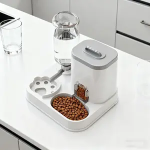 Automatic Cat Dog Water Dispenser with Food Bowl, Battery-Free Modern, Easy Clean Durable Pet Feeder, 0-26 Gallon Capacity