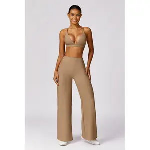 Deep V Beige Backless Set two-piece set