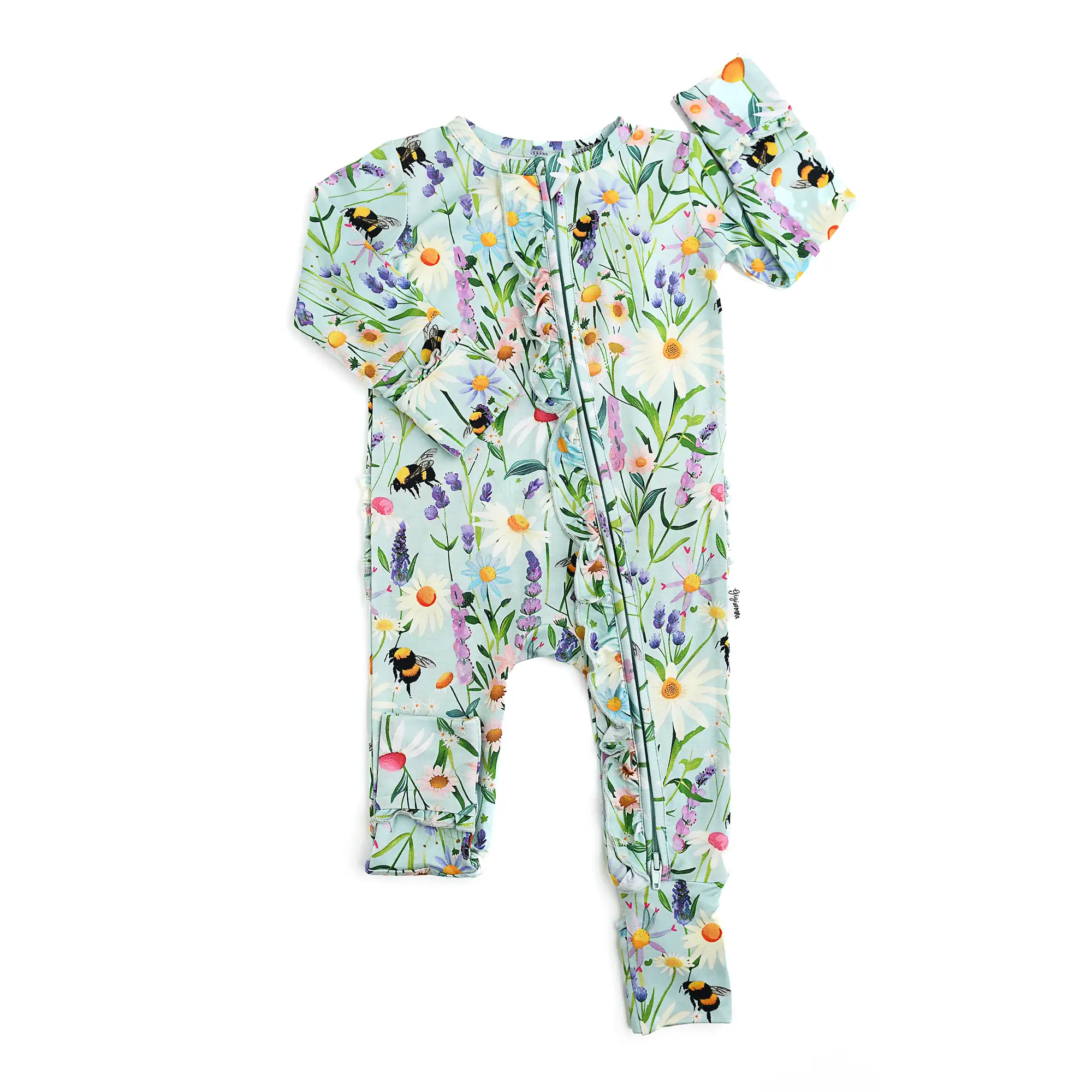 Bumble Ruffle ZIP Bee Bamboo Gigi and Max Baby Ruffle Outfit