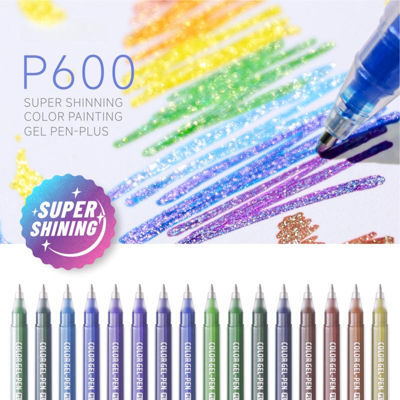 Super Shining Gel Pens,Glitter Gel Pens, 16Pack Colored Pens for Black Paper & White Paper, 1.0mm Point Pens, Large Capacity Ink Pens for Coloring, Writing, Drawing, Journaling, Note Taking,Journaling & Creative Art Supplies