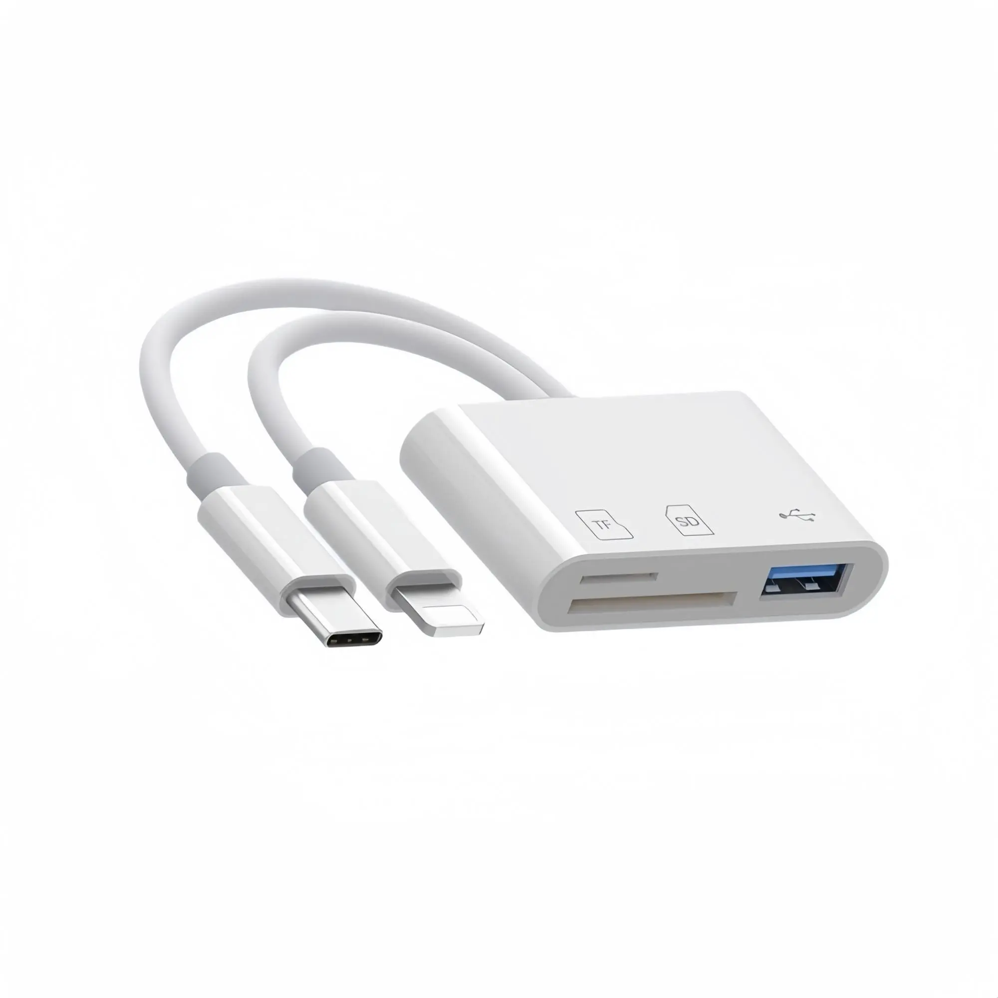 3 in 1 SD & TF Card Reader, 1 Count USB 3.0 USB C Interface Card Reader, Multifunctional Card Reader for iPhone Android Smartphone, Phone Accessories