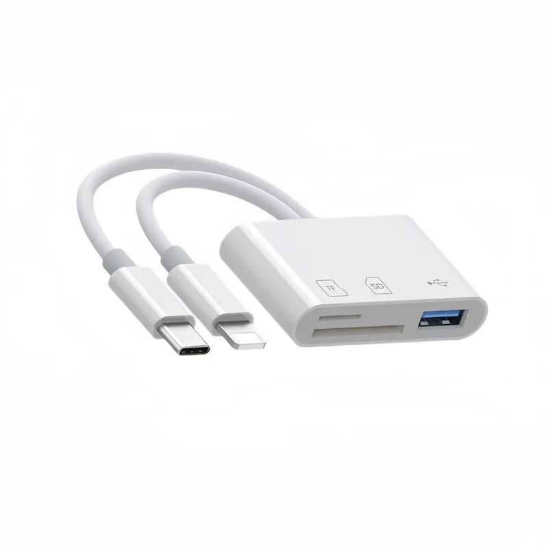 3 in 1 SD & TF Card Reader, 1 Count USB 3.0 Card Reader, Multifunctional Card Reader for iPhone Android Smartphone, Phone Accessories, Memory Card Reader